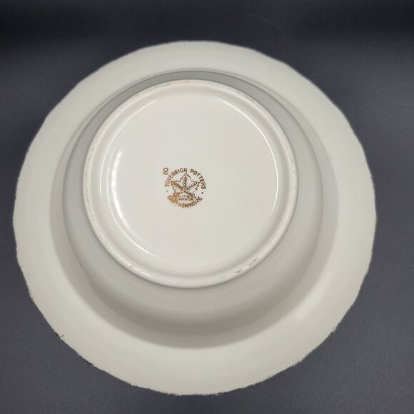 Vintage Hollyhock Bowl Sovereign Potters Canada Earthenware Gold Rimmed Read - Picture 11 of 13